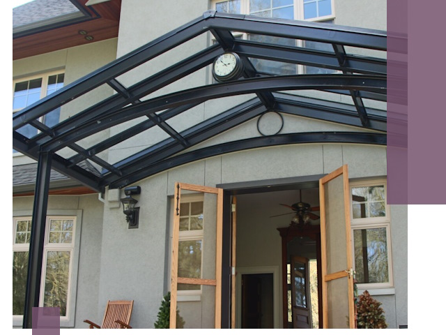 Изготовление и монтаж навесов и козырьков в Пушкине