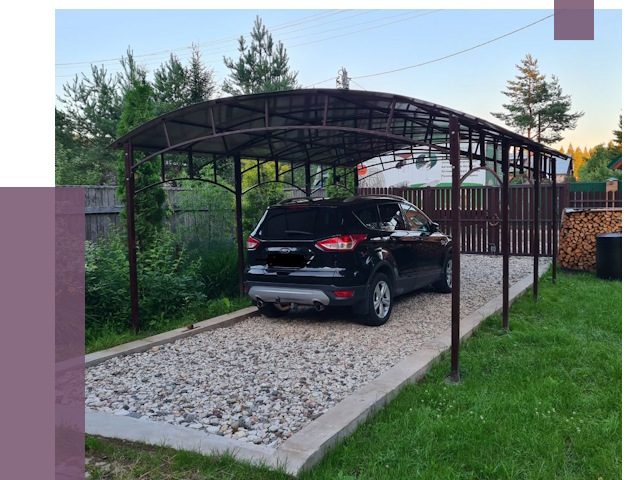 Навесы для автомобиля в Пушкине от 13900 руб.  | ПРОЛЁТ-Пшн