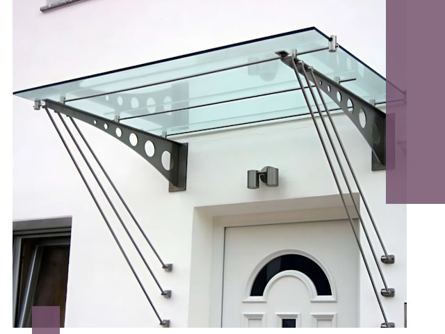 Козырьки над входом под ключ в Пушкине — изготовление и монтаж