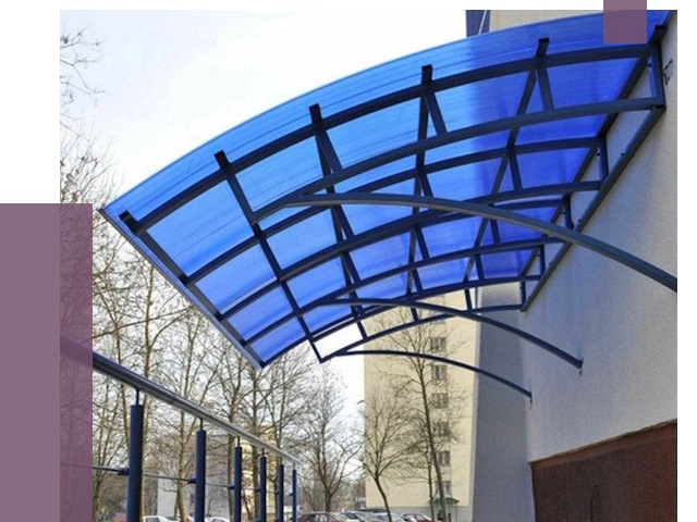 Козырьки из поликарбоната в Пушкине от 4543 руб. под ключ | ПРОЛЁТ-Пшн