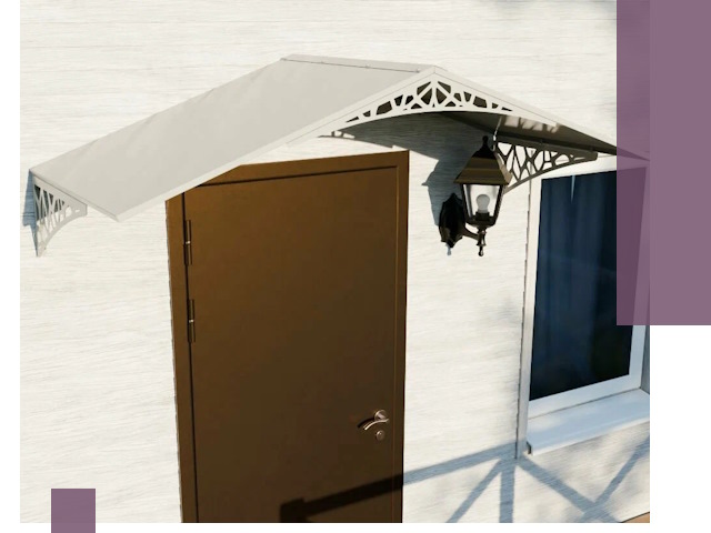 Металлические козырьки на входы и террасы в Пушкине