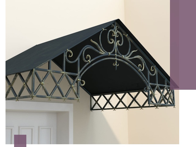 Двускатные металлические козырьки под ключ в Пушкине